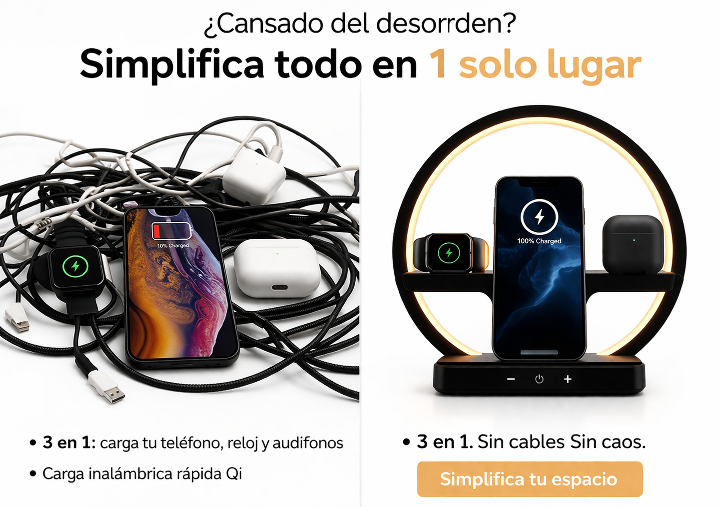 Estación de Carga Premium 3 en 1